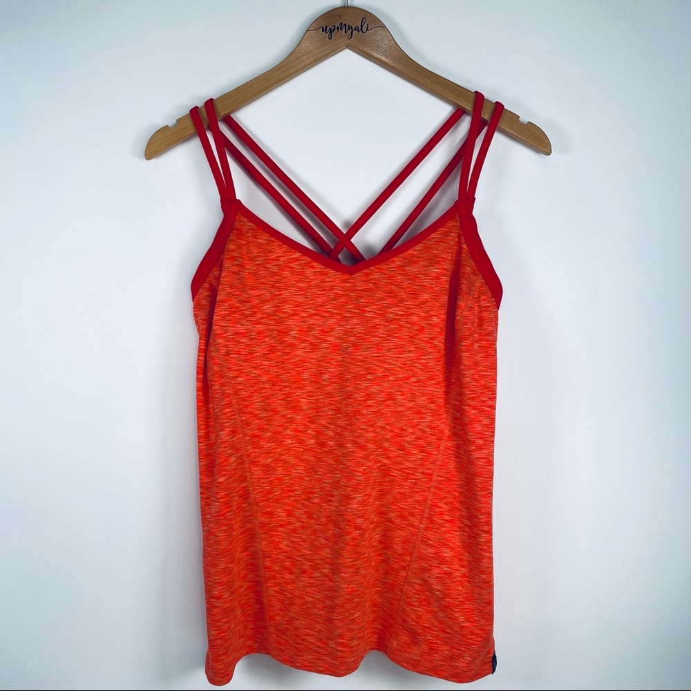 The North Face Women's Space Dyed Criss Cross Sleeveless Tank Top Orange Large